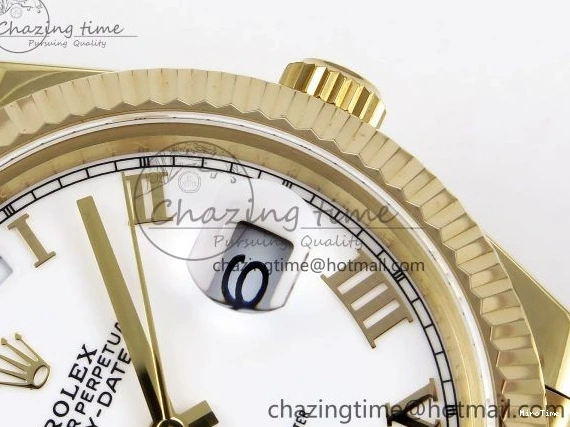 MiroTime 0408 Day Date 40 YG JDF Gain Weight 904L Steel White Roman Dial on President Bracelet VR3255 V Functional 1369